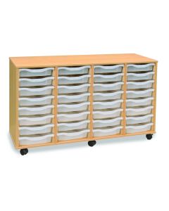 32 Single Tray Unit Beech Clear