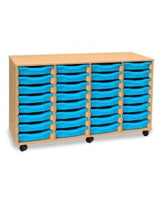 32 Single Tray Unit Beech Cyan