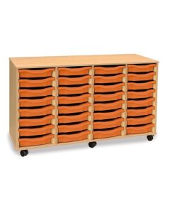 32 Single Tray Unit Beech Tangerine