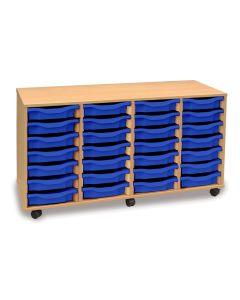 28 Single Tray Unit Beech Blue