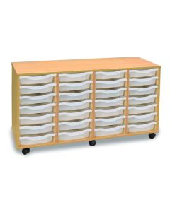 28 Single Tray Unit Beech Clear