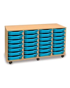 28 Single Tray Unit Beech Cyan