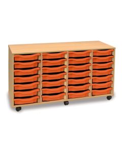 28 Single Tray Unit Beech Tangerine