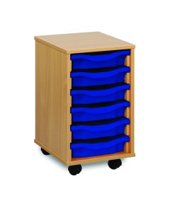 6 Single Tray Unit Beech Blue
