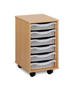 6 Single Tray Unit Beech Clear