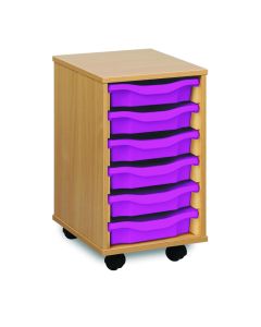6 Single Tray Unit Beech Purple