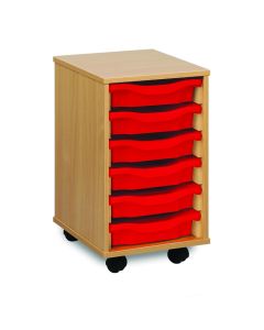 6 Single Tray Unit Beech Red