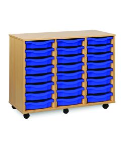 24 Single Tray Unit Beech Blue