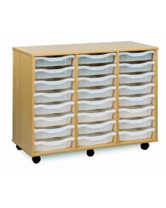 24 Single Tray Unit Beech Clear