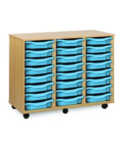 24 Single Tray Unit Beech Cyan