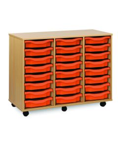 24 Single Tray Unit Beech Tangerine