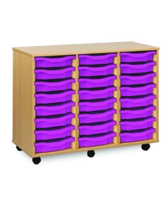 24 Single Tray Unit Beech Purple