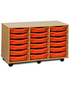 18 Single Tray Unit Beech Tangerine