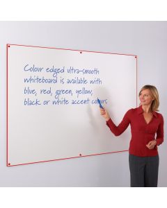 Colour Edged Whiteboards 1200x1800mm Red
