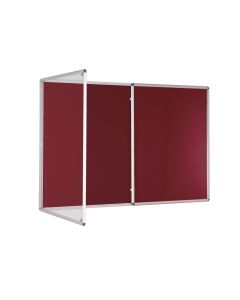 Tamperproof Noticeboard H1200 x W1800mm Burgundy