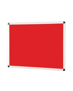 Aluminium Framed Noticeboard H900xW600mm Red