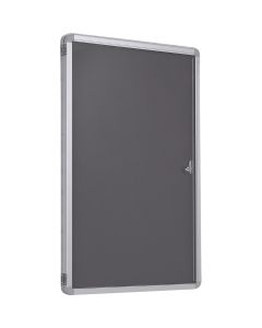 Accents FlameShield Lockable Noticeboard H900x600mm Charcoal