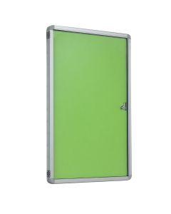 Accents FlameShield Lockable Noticeboard H900x600mm Light Green