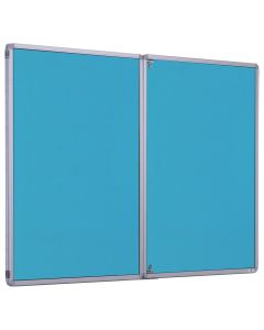 Accents FlameShield Lockable Noticeboard H1200x900mm Light Blue