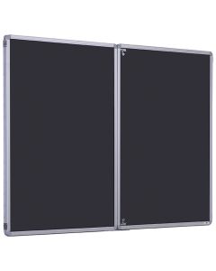 Accents FlameShield Lockable Noticeboard H1200x2400mm Charcoal