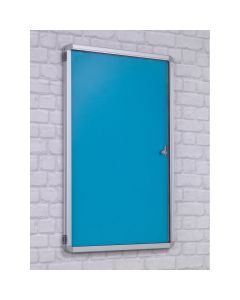 Accents FlameShield Lockable Noticeboard H1200x2400mm Light Blue