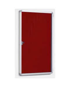 Side Lockable Noticeboard H900xW600mm Red