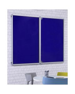 Side Lockable Noticeboard H1200xW900mm Blue
