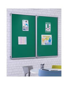 Side Lockable Noticeboards H1200xW1800mm Green