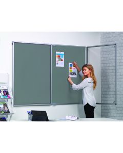 Side Lockable Noticeboard H1200xW900mm Grey