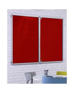 Side Lockable Noticeboard H1200xW900mm Red