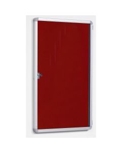 Side Lockable Noticeboard H1200xW1200mm Red