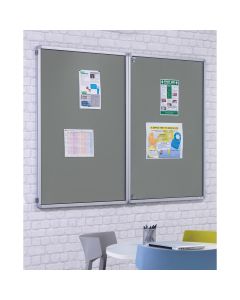 Side Lockable Noticeboards H1200xW1800mm Grey