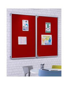 Top Lockable Noticeboards H1200xW2400mm Red