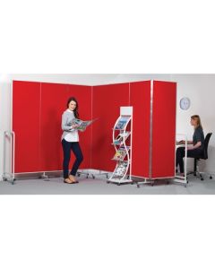 Mobile InstaWall 7 panel H1940x4200mm Red
