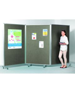 TriScreen Mobile Presentation H1900xW3600mm Grey