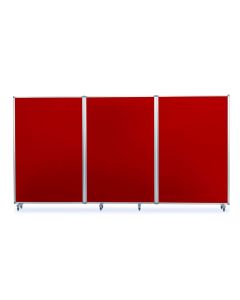 TriScreen Mobile Presentation H1900xW3600mm Red