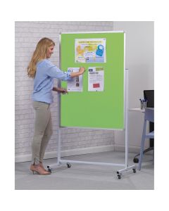 Accent Mobile Noticeboard H1500xW1200mm Light Green