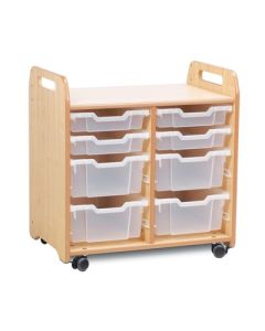 Tray Storage Unit 4 Shallow 4 Deep Clear Trays