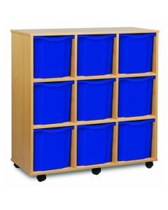 9 Quad Tray Beech Unit Blue Trays