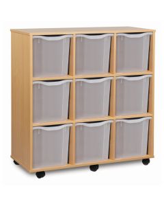 9 Quad Tray Unit Beech Clear