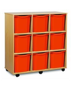 9 Quad Tray Beech Unit Tangerine Trays