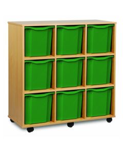 9 Quad Tray Beech Unit Green Trays