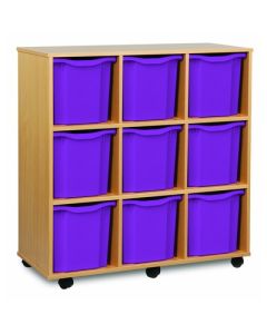 9 Quad Tray Beech Unit Purple Trays