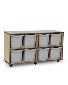 Coloured Edge 8 Quad Tray Beech Unit Dark Grey