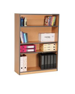 Coloured Edge Beech Bookcase 1250mm Dark Grey