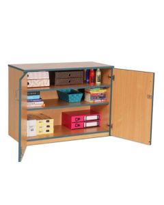 Coloured Edge Beech Cupboard H768mm Metal Blue