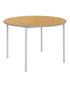Fully Welded Circ PU Edge 710mm Beech Top Light Grey Edge