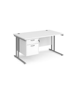 Maestro 25 Two Drawer Desk W1400mm White