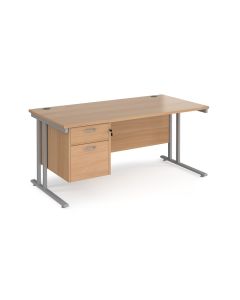Maestro 25 Two Drawer Desk W1600mm Beech