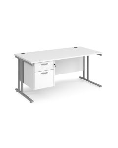 Maestro 25 Two Drawer Desk W1600mm White